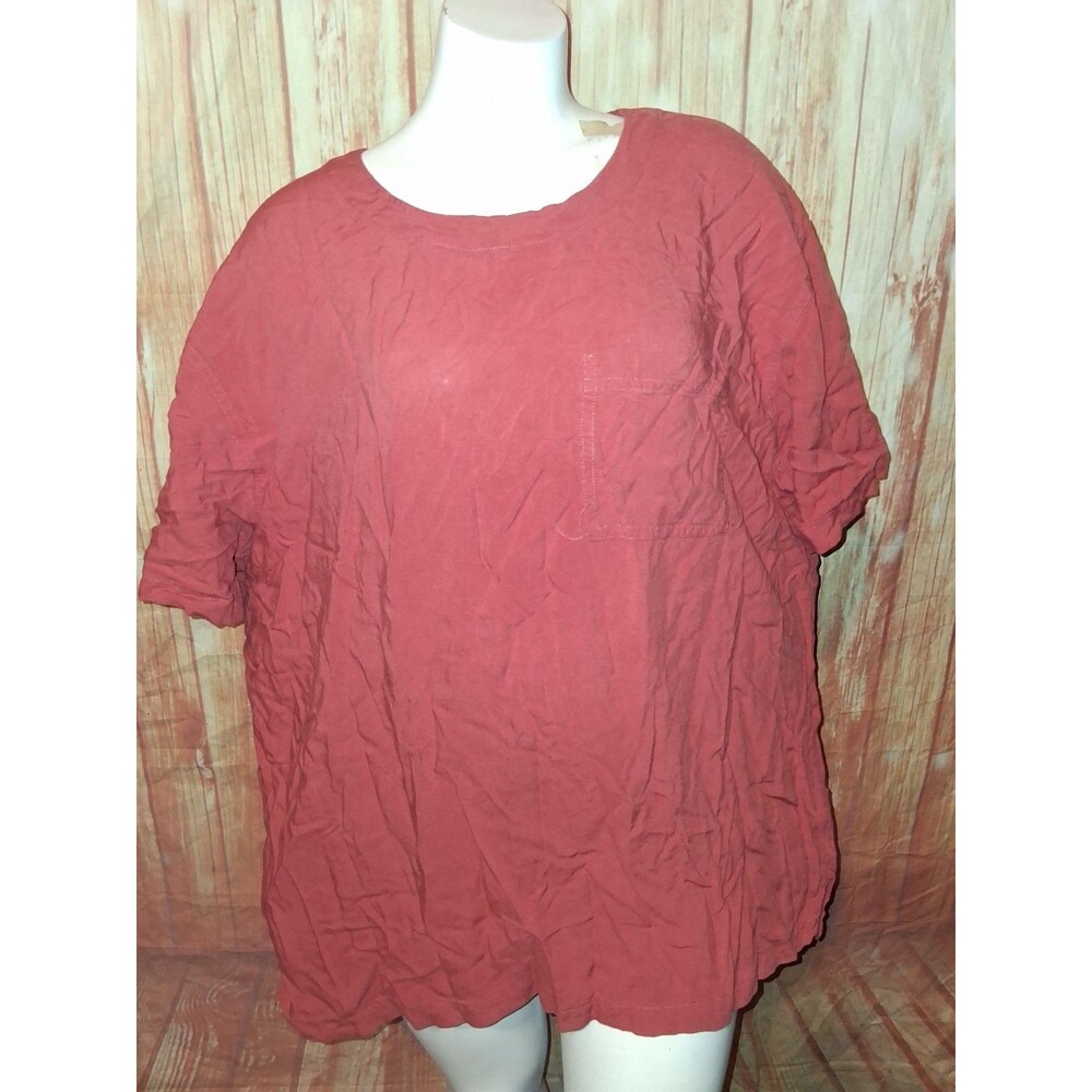 Venezia Red Short Sleeve Pullover Blouse Sz 22/24